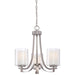 Parsons Studio 3 Light Mini Chandelier in Brushed Nickel Finish with Clear and Etched White Glass - Minka-Lavery