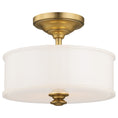 Load image into Gallery viewer, Harbour Point 2 Light Semi Flush in Liberty Gold Finish with Etched White Glass - Minka-Lavery
