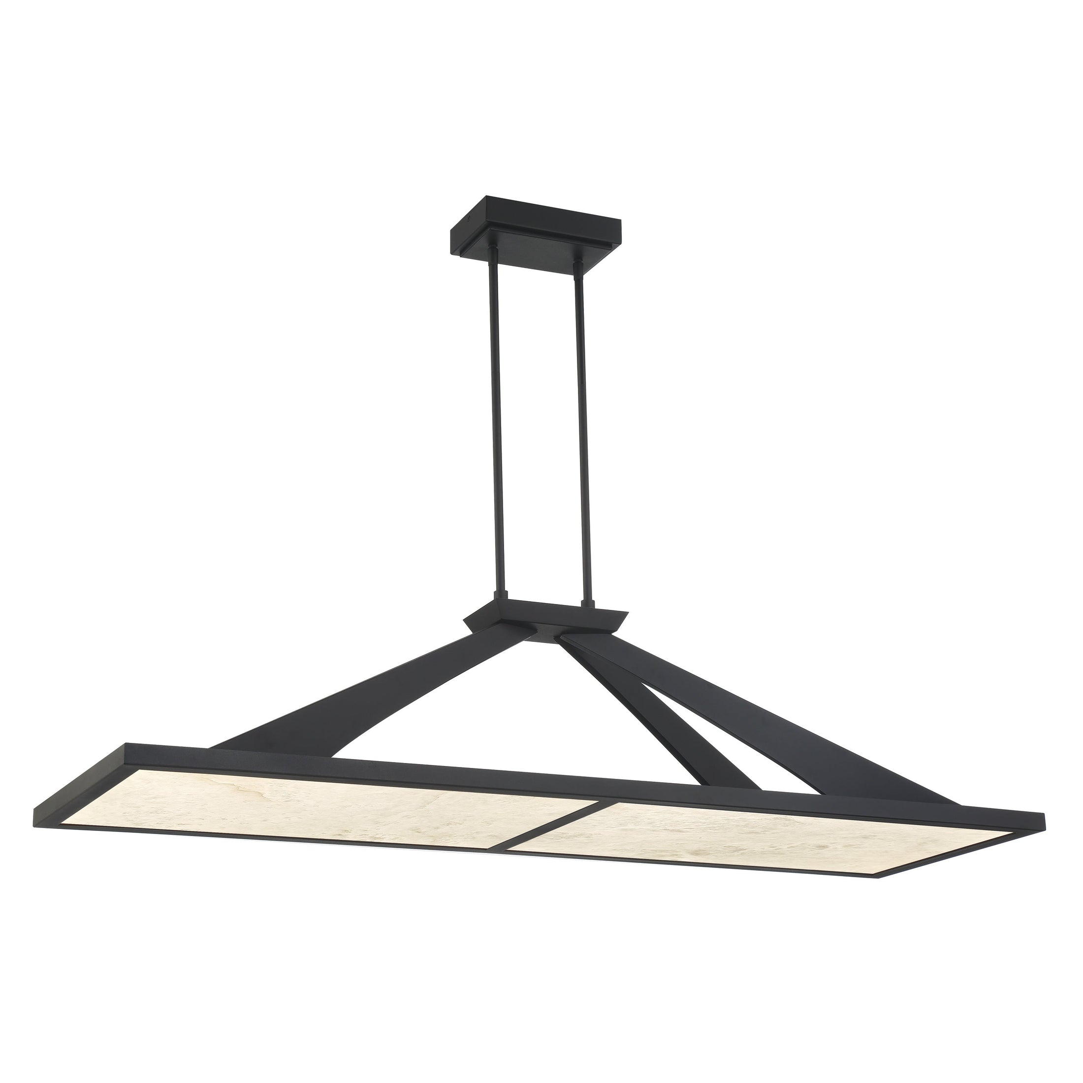 Stiles Led Island Light in Sand Coal Black Finish with Alabaster Diffuser - Minka-Lavery
