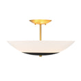 Load image into Gallery viewer, Bax 3 Light Semi Flush in Sand Coal and Soft Brass Finish with Frosted Opal Glass - Minka-Lavery
