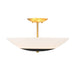 Bax 3 Light Semi Flush in Sand Coal and Soft Brass Finish with Frosted Opal Glass - Minka-Lavery