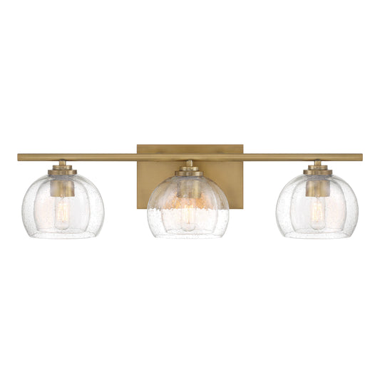 Glint 3-Light Vanity - Legacy Brass with Clear Seeded Glass - Minka-Lavery