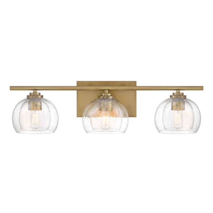 Glint 3-Light Vanity - Legacy Brass with Clear Seeded Glass - Minka-Lavery