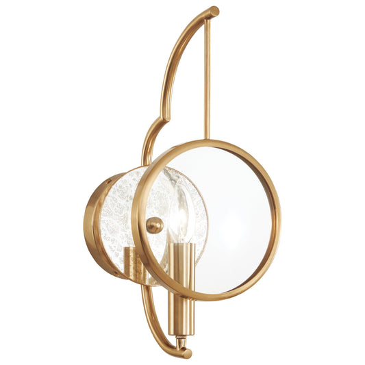Into Focus 1 Light Wall Sconce in Artisan Brass Finish with Clear Dome Glass & Antique Reflecting Glass - Minka-Lavery