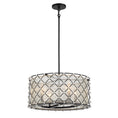 Load image into Gallery viewer, Sheer Elegance 4 Light Semi Flush/Pendant in Coal Finish with Fabric Gold Organza Shade - Minka-Lavery
