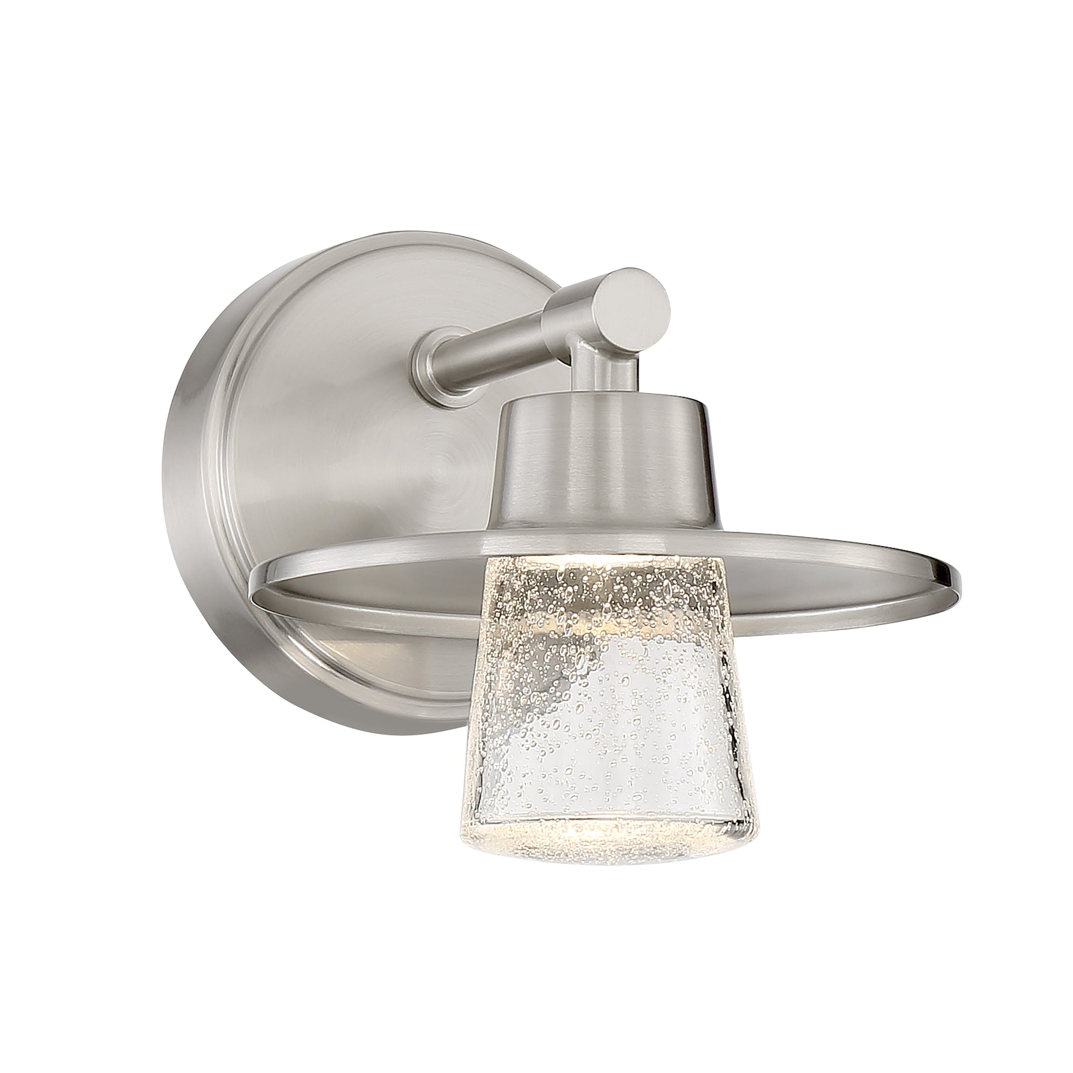 Beacon Avenue Beacon Avenue - 1-6W LED Bath Light in Brushed Nickel with Clear Seeded Glass - Minka-Lavery