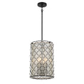 Load image into Gallery viewer, Sheer Elegance 4 Light Pendant in Coal Finish with a Gold Organza Fabric Shade - Minka-Lavery

