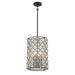 Sheer Elegance 4 Light Pendant in Coal Finish with a Gold Organza Fabric Shade - Minka-Lavery
