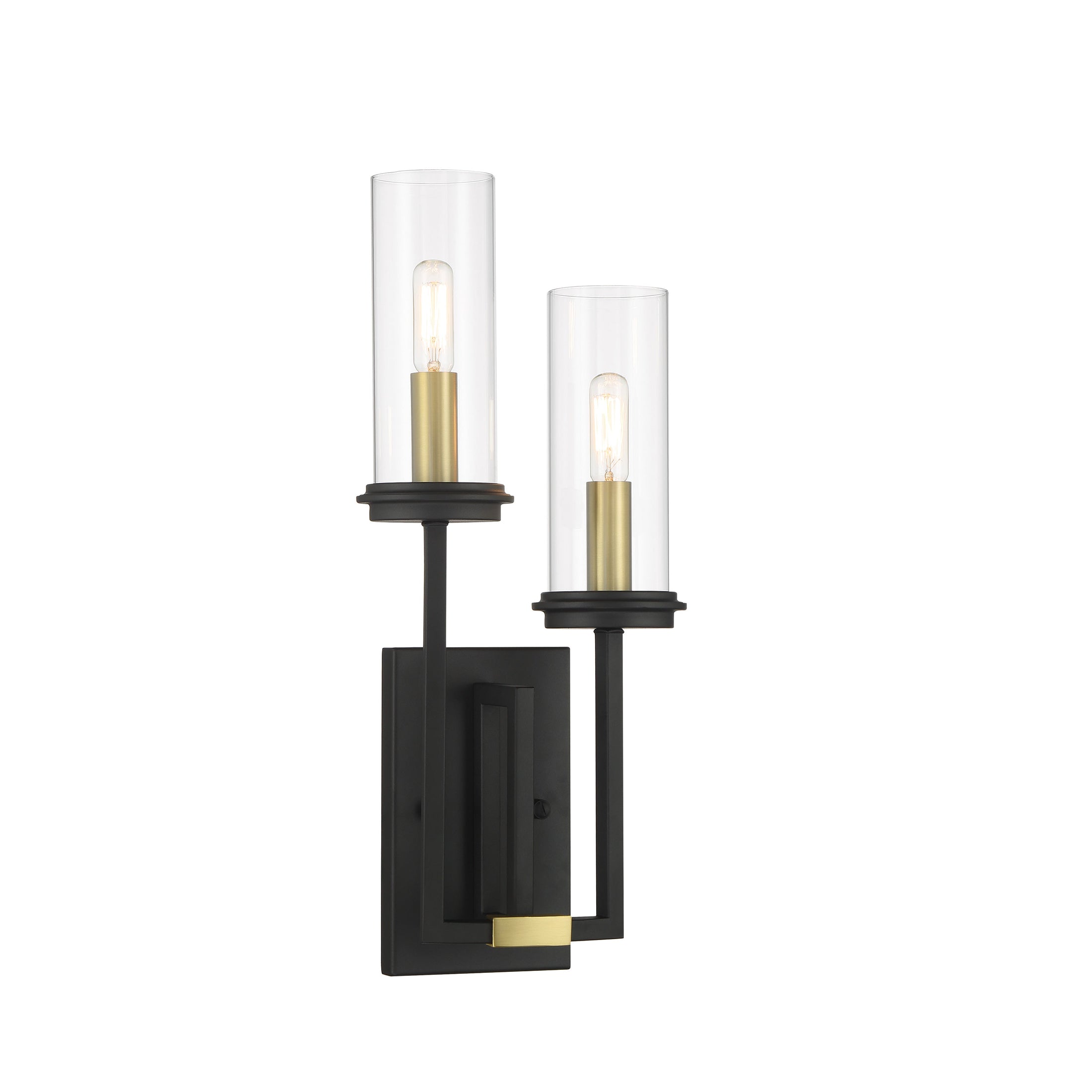 Hillstone 2 Light Wall Sconce in Sand Coal and Soft Brass Finish with Clear Glass - Minka-Lavery