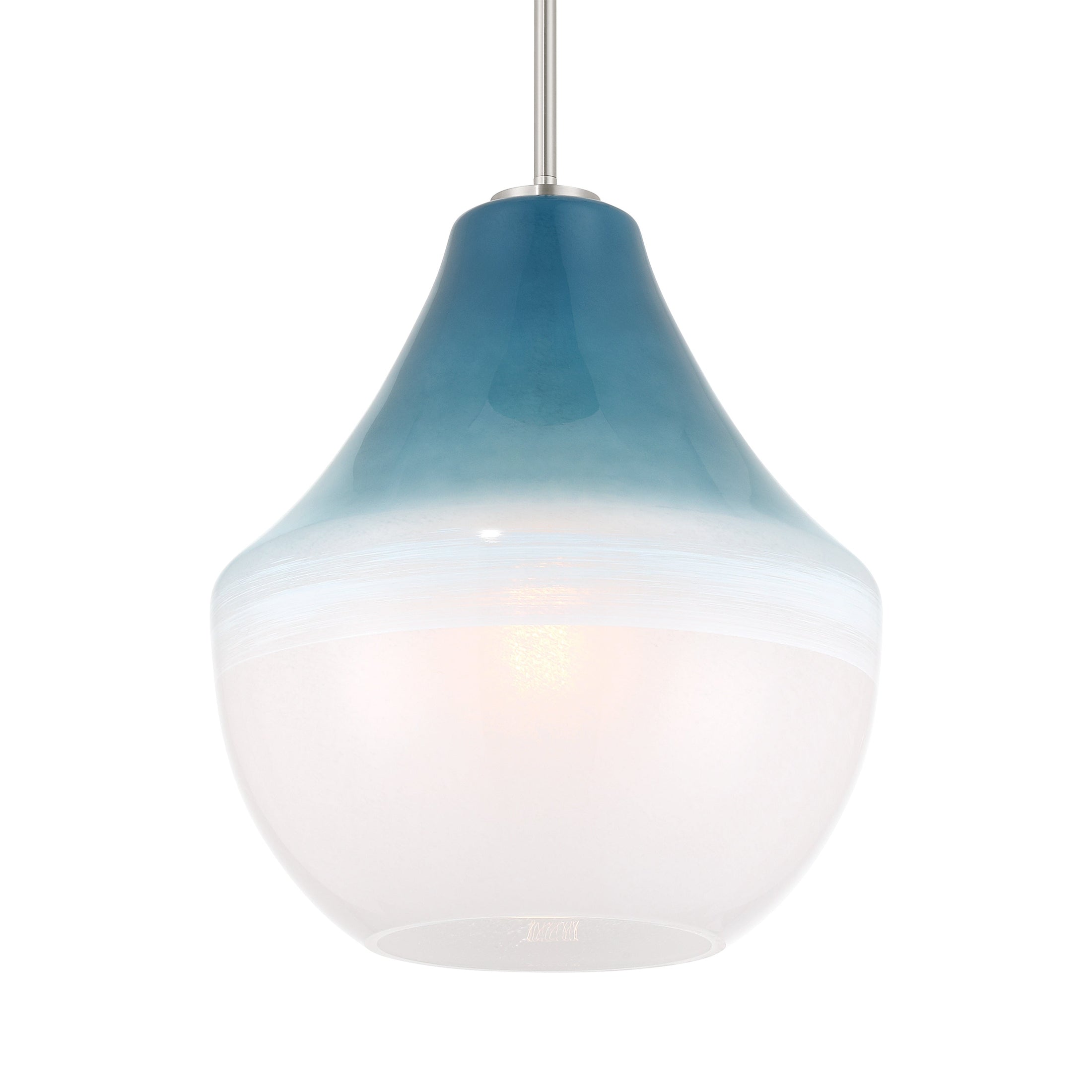 Pacific 1-Light Pendant - Brushed Nickel with Blue Ombre Glass - Minka-Lavery