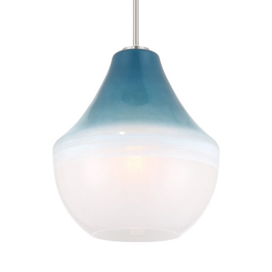 Pacific 1-Light Pendant - Brushed Nickel with Blue Ombre Glass - Minka-Lavery