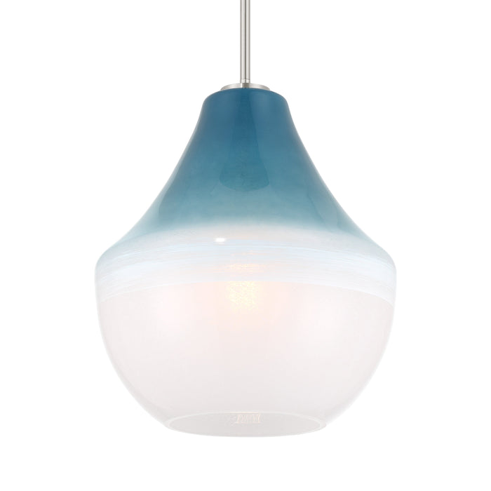 Pacific 1-Light Pendant - Brushed Nickel with Blue Ombre Glass - Minka-Lavery