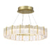 Sevryn LED Semi-Flush Convertible Pendant in Soft Brass Finish with Cast Clear Textured Crystal Glass - Minka-Lavery