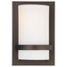 Fieldale Lodge 1 Light Wall Sconce in Smoked Iron Finish with Etched White Glass - Minka-Lavery