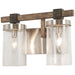 Bridlewood 2 Light Bath in Stone Grey with Brushed Nickel Finish with Clear Seeded Glass - Minka-Lavery