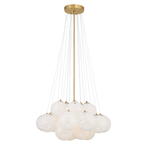 Langford 5-Light Pendant - Legacy Brass with Art Glass - Minka-Lavery