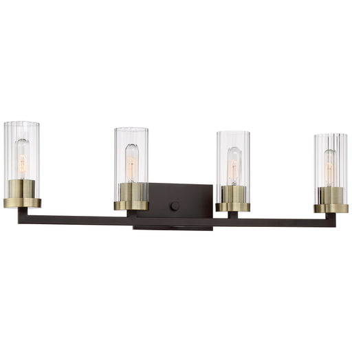 Ainsley Court 4 Light Bath in Aged Kinston Bronze with Brushed Brass Highlights - Minka-Lavery