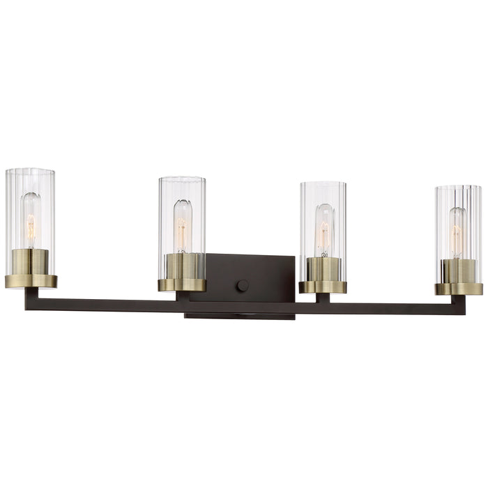 Ainsley Court 4 Light Bath in Aged Kinston Bronze with Brushed Brass Highlights - Minka-Lavery