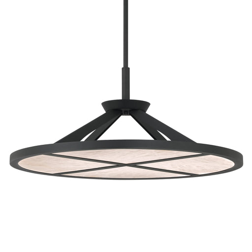 Stiles LED Pendant - Sand Coal Black with Alabaster Stone - Minka-Lavery