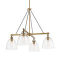 Load image into Gallery viewer, Sommersby 4-Light Chandelier - Legacy Brass and Matte Black with Clear Glass - Minka-Lavery
