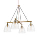 Sommersby 4-Light Chandelier - Legacy Brass and Matte Black with Clear Glass - Minka-Lavery