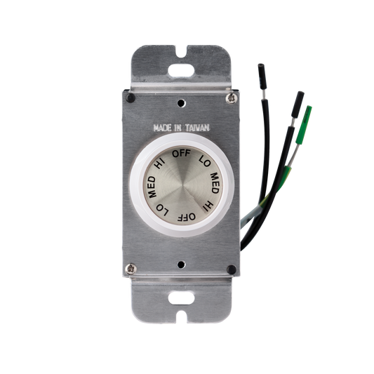 3 Speed Rotary Wall Control in Ivory and White