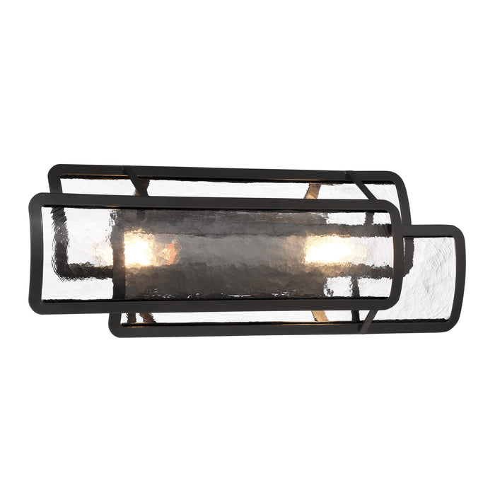 Bella Collina 2 Light Bath Vanity in Coal  Black with Clear Rock-Pressed Glass - Minka-Lavery