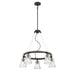 Graham Avenue 5 Light Chandelier in Smoke Iron and Brushed Nickel Finish with Clear Pressed Glass - Minka-Lavery