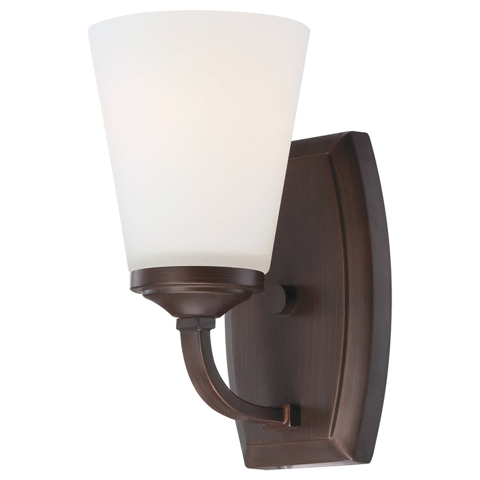 Overland Park 1 Light Bath in Vintage Bronze Finish with Etched White Glass - Minka-Lavery