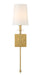 Calera 1 Light Wall Sconce in Signature Brass Finish with White Fabric Shade - Minka-Lavery