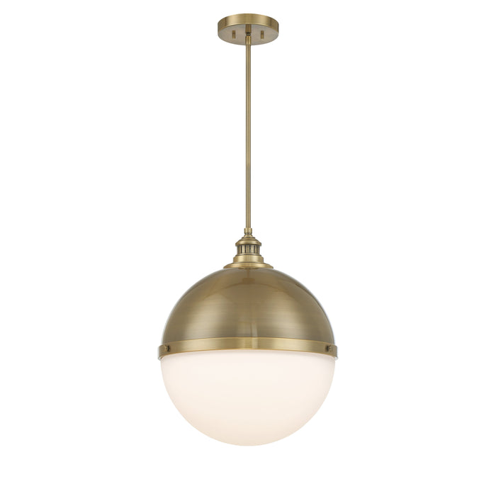 Vorey 1 Light Pendant in Oxidized Aged Brass with Etched Opal Glass - Minka-Lavery