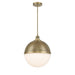 Vorey 1 Light Pendant in Oxidized Aged Brass with Etched Opal Glass - Minka-Lavery