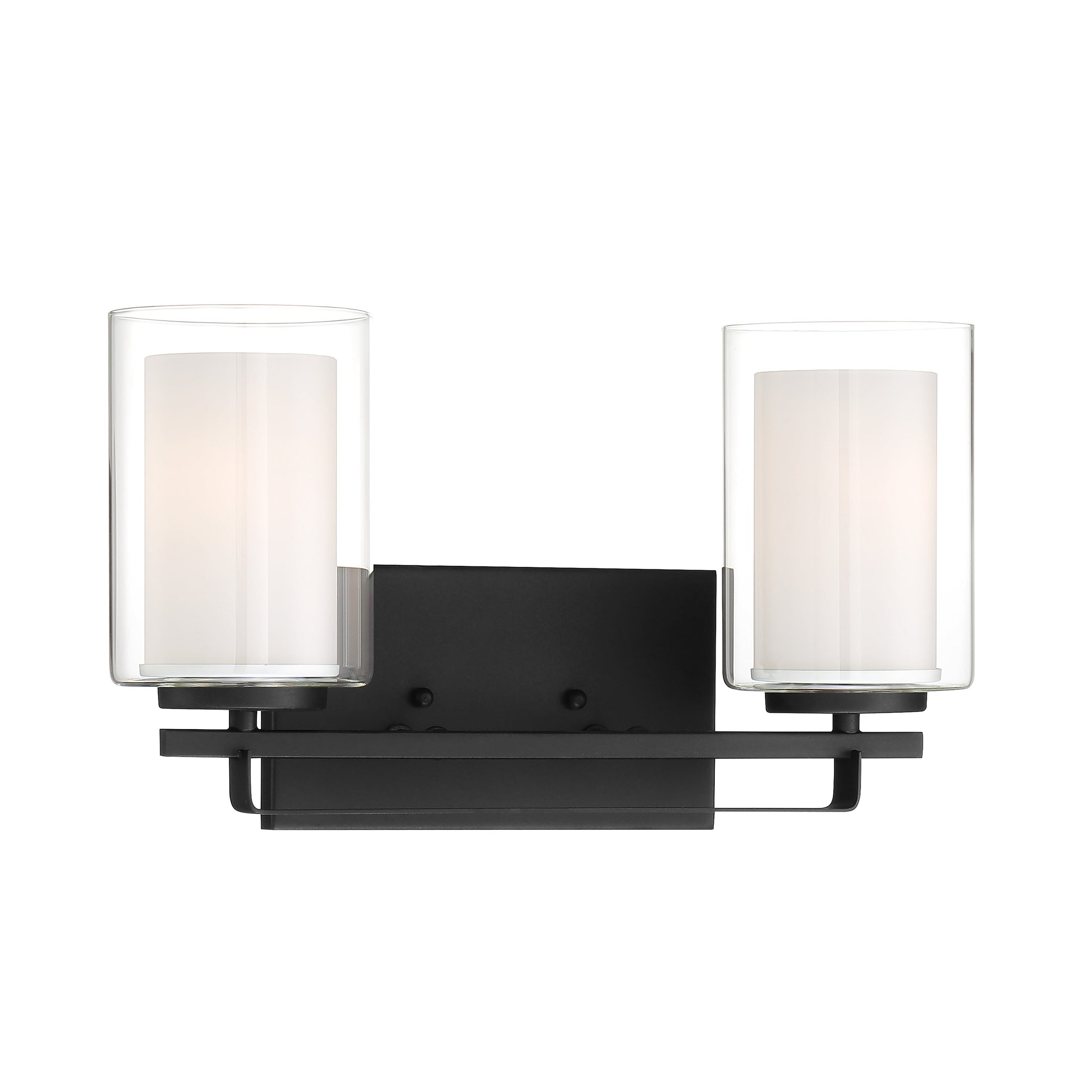 Parsons Studio 2 Light Bath in Sand Coal Finish with Clear and Etched White Glass - Minka-Lavery