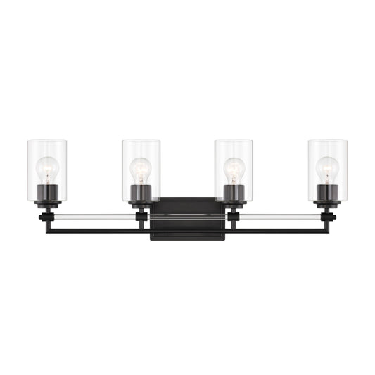 Binsly 4 Light Bath Vanity in Coal Black Finish with Reversible Mounting - Minka-Lavery