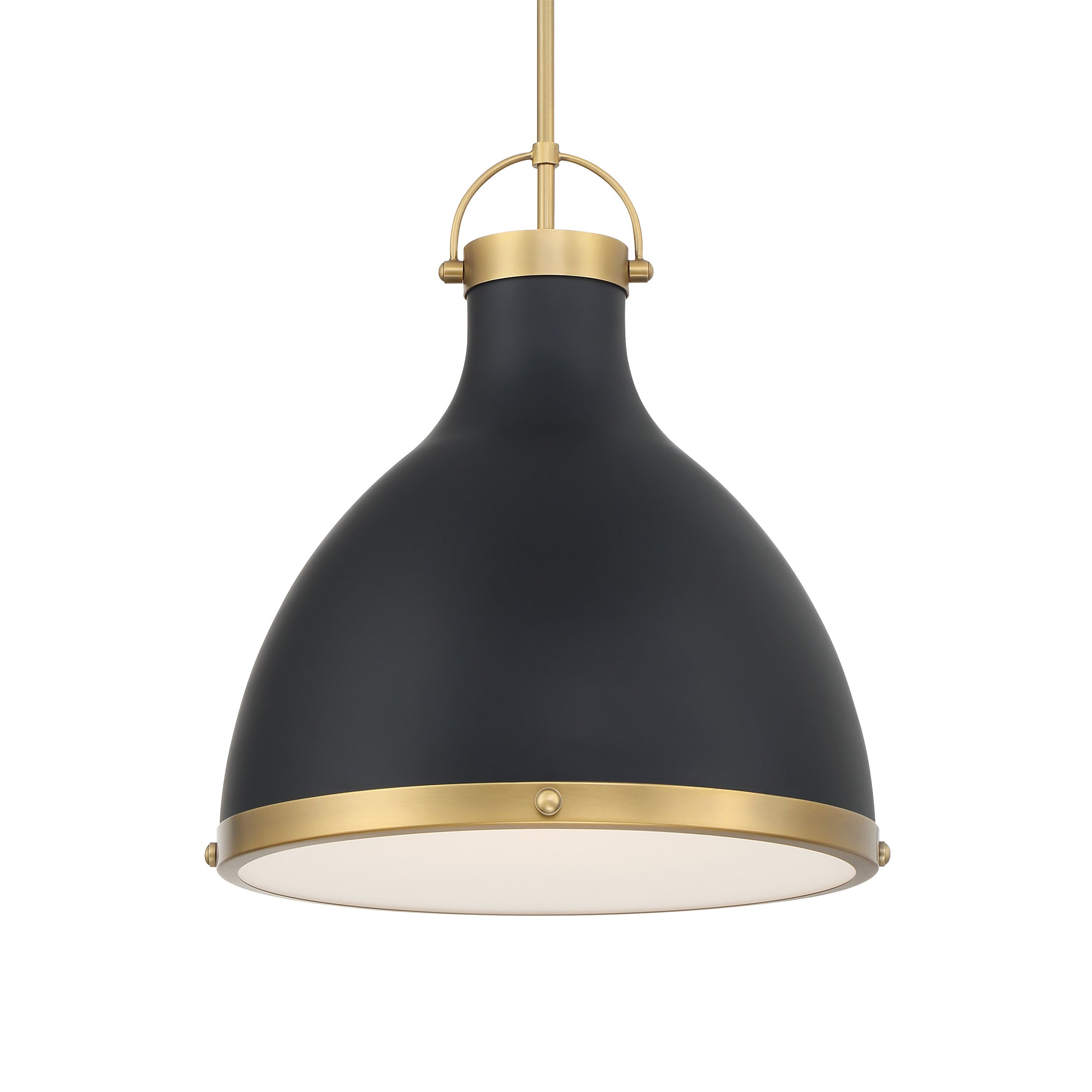 Lynk 1-Light Pendant - Dark Matte Black and Legacy Brass - Minka-Lavery