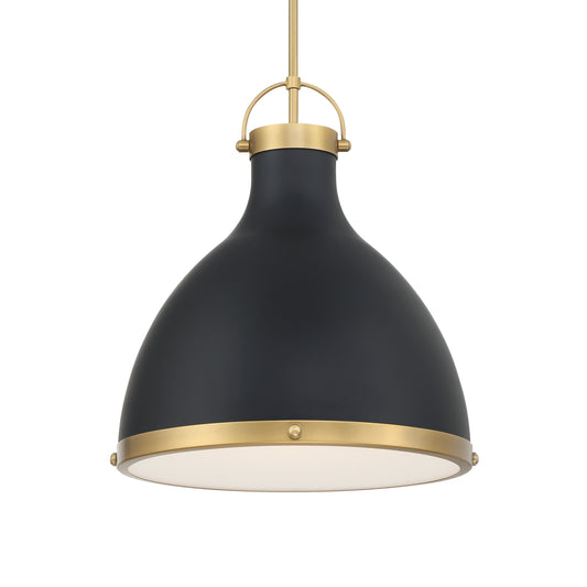 Lynk 1-Light Pendant - Dark Matte Black and Legacy Brass - Minka-Lavery