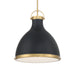 Lynk 1-Light Pendant - Dark Matte Black and Legacy Brass - Minka-Lavery