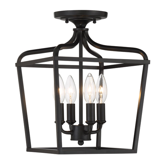 Laurel Estate 4 Light Semi Flush in Coal Finish - Minka-Lavery