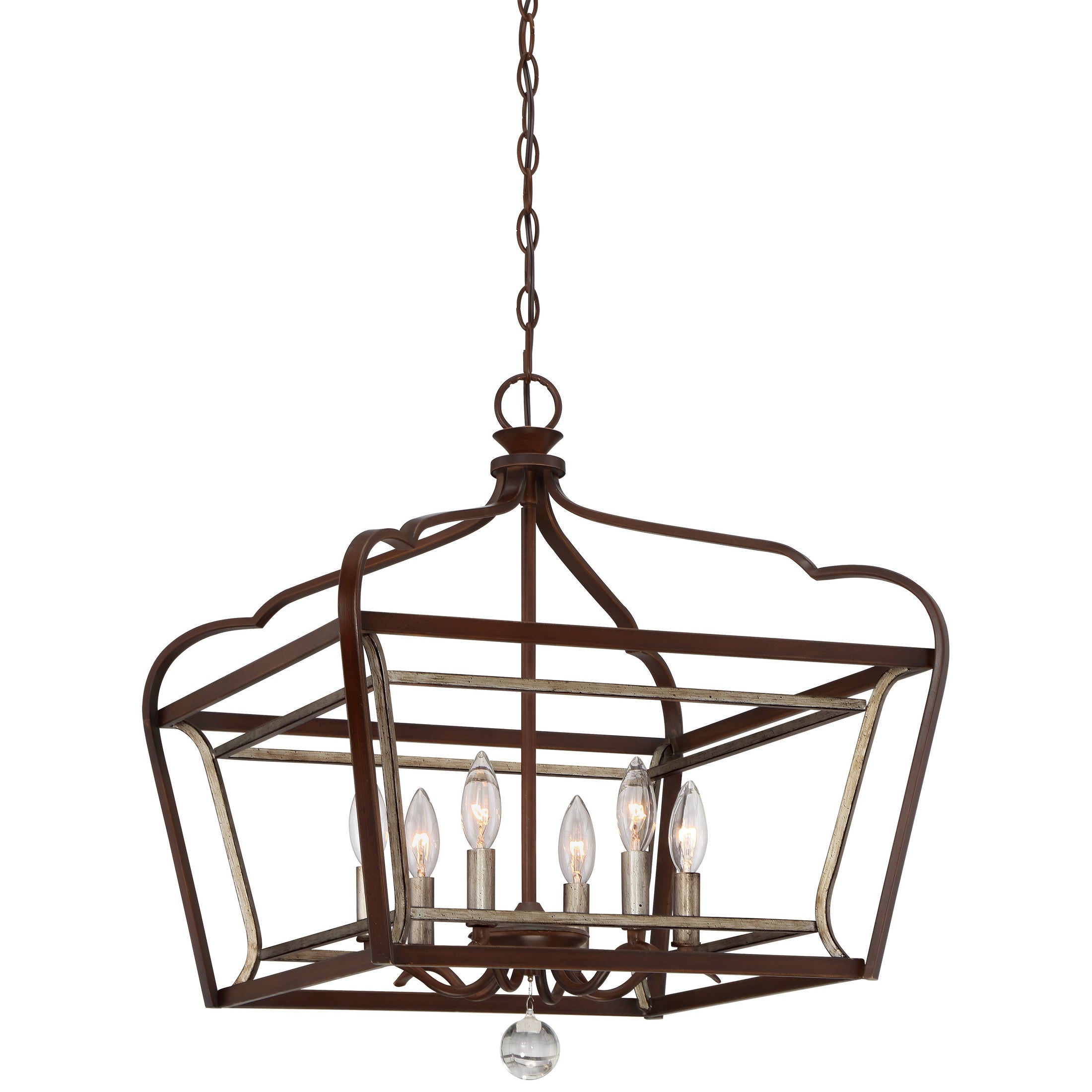 Astrapia Pendant with Dark Rubbed Sienna and Aged Silver Finish - Minka-Lavery