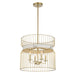 Park Slope by Robin Baron 4 Light Pendant in Nouveau Gold Finish and Faux Alabaster, A Robin Baron Design - Minka-Lavery