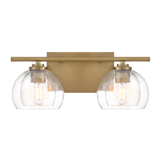 Glint 2-Light Vanity - Legacy Brass with Clear Seeded Glass - Minka-Lavery