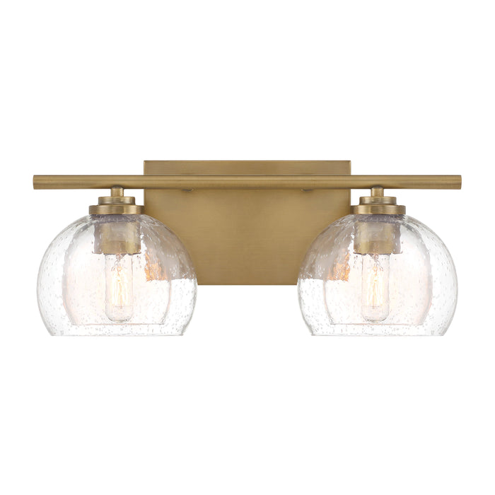 Glint 2-Light Vanity - Legacy Brass with Clear Seeded Glass - Minka-Lavery