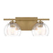 Glint 2-Light Vanity - Legacy Brass with Clear Seeded Glass - Minka-Lavery