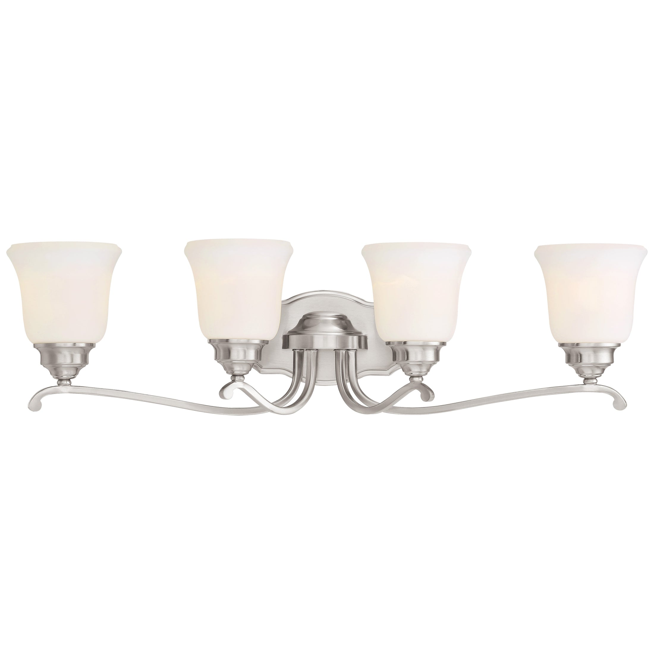 Savannah Row 4 Light Bath in Brushed Nickel Finish with Opal Glass - Minka-Lavery