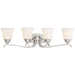 Savannah Row 4 Light Bath in Brushed Nickel Finish with Opal Glass - Minka-Lavery