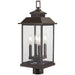 Miner's Loft 4 Light Post Mount in Oil Rubbed Bronze Finish with Gold Highlights with Clear Glass - Minka-Lavery