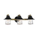 Westfield Manor 3 Light Bath in Sand Coal with Soft Brass Finish and Clear Seedy Glass - Minka-Lavery