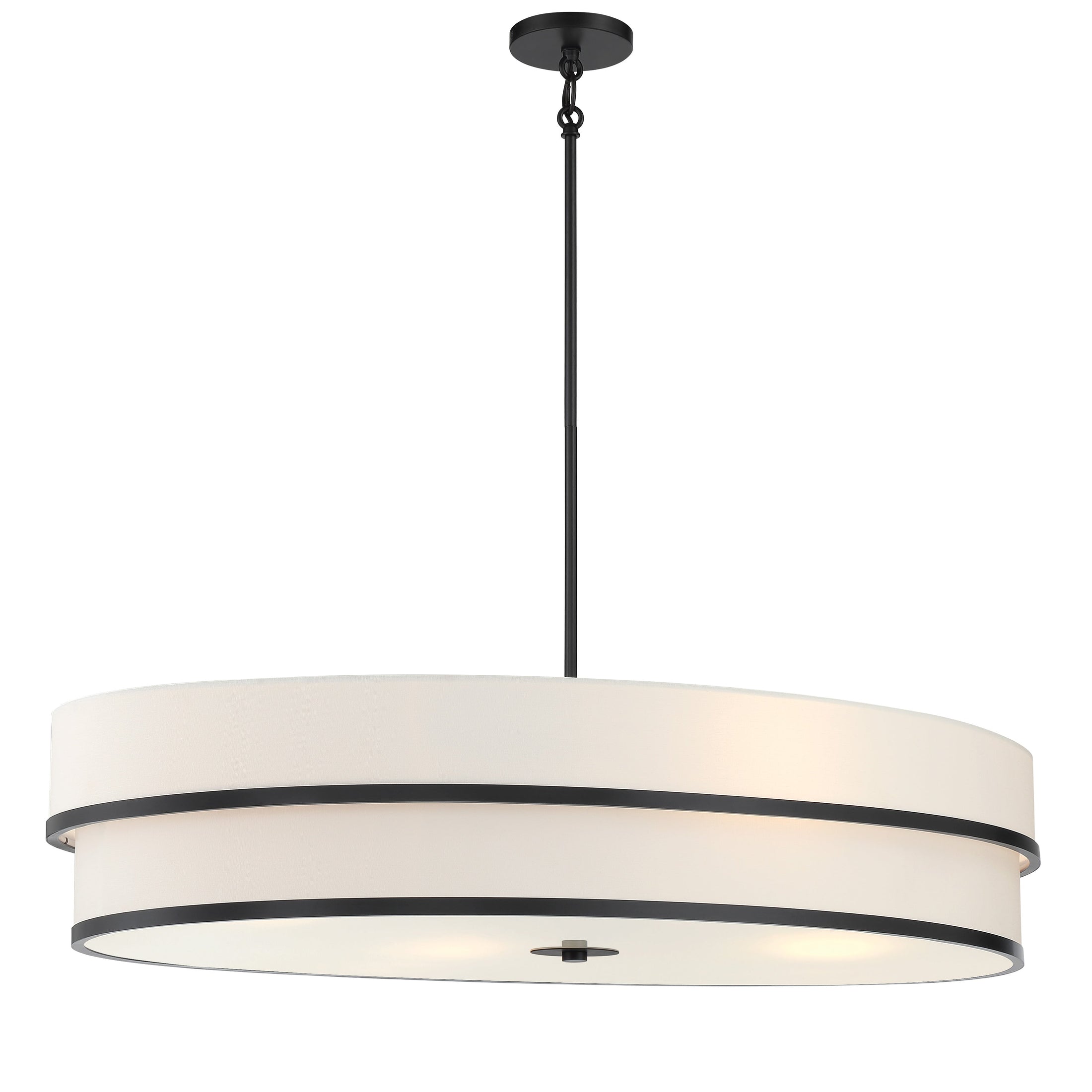 Cascade 4 Light Pendant in Coal Finish with White Linen Shade - Minka-Lavery