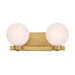 Mooncrest 2-Light Vanity - Legacy Brass with Etched Alabaster Glass - Minka-Lavery