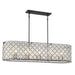 Sheer Elegance 10 Light Island in Coal Finish with a Gold Organza Fabric Shade - Minka-Lavery